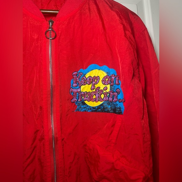 Vintage Grateful Dead Keep on Truckin Red Windbreaker Unbranded Women’s Size S - Picture 2 of 6